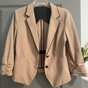 Express tan blazer with black trim